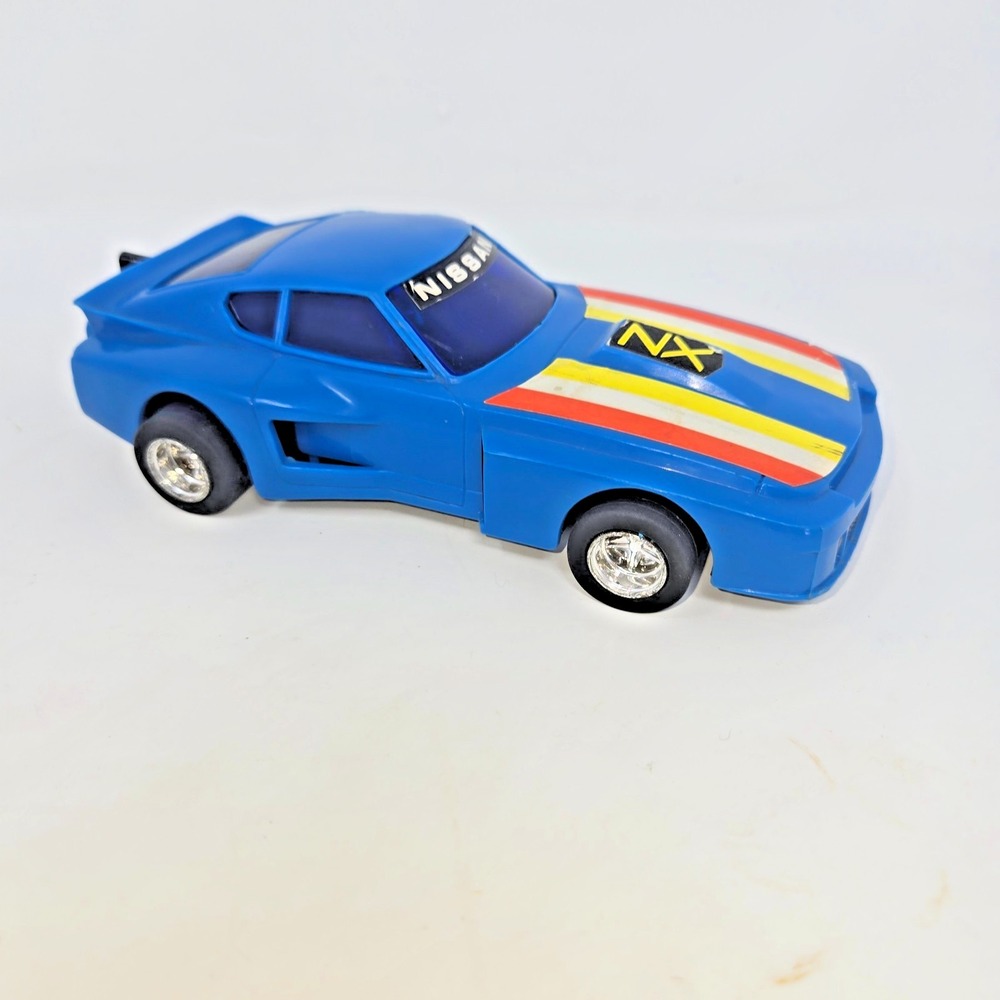 Lanard Toys Pull String Nissan ZX Blue Race Car Pull Cord 1982 Works Vintage - Picture 12 of 16